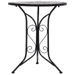 vidaXL Masă de bistro mozaic, gri, 60 cm, ceramică