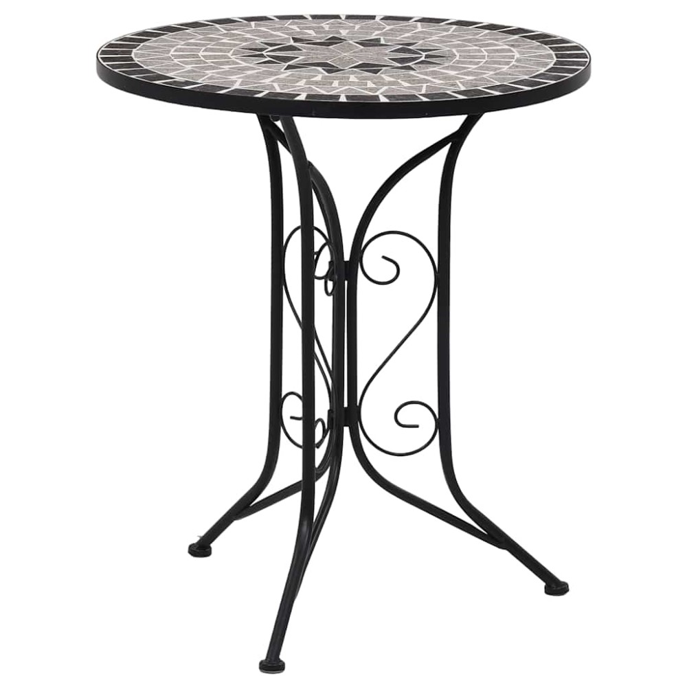 vidaXL Masă de bistro mozaic, gri, 60 cm, ceramică
