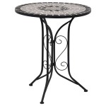 vidaXL Masă de bistro mozaic, gri, 60 cm, ceramică