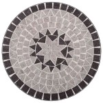 vidaXL Masă de bistro mozaic, gri, 60 cm, ceramică