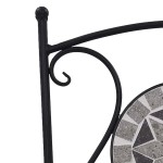 vidaXL Scaune bistro cu mozaic, 2 buc., gri vidaXL Scaune bistro cu mozaic, 2 buc., gri