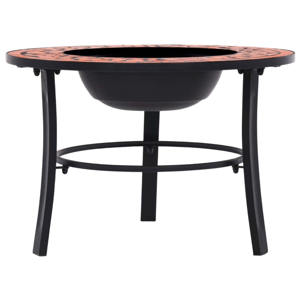 vidaXL Vatră de foc cu mozaic, cărămiziu, 68 cm, ceramică