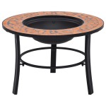 vidaXL Vatră de foc cu mozaic, cărămiziu, 68 cm, ceramică vidaXL Vatră de foc cu mozaic, cărămiziu, 68 cm, ceramică