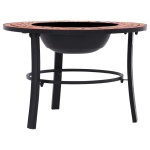 vidaXL Vatră de foc cu mozaic, cărămiziu, 68 cm, ceramică vidaXL Vatră de foc cu mozaic, cărămiziu, 68 cm, ceramică
