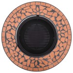 vidaXL Vatră de foc cu mozaic, cărămiziu, 68 cm, ceramică vidaXL Vatră de foc cu mozaic, cărămiziu, 68 cm, ceramică