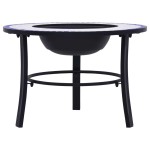 vidaXL Vatră de foc cu mozaic, albastru și alb, 68 cm, ceramică vidaXL Vatră de foc cu mozaic, albastru și alb, 68 cm, ceramică