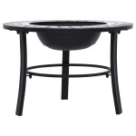 vidaXL Vatră de foc cu mozaic, negru și alb, 68 cm, ceramică vidaXL Vatră de foc cu mozaic, negru și alb, 68 cm, ceramică
