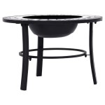 vidaXL Vatră de foc cu mozaic, negru și alb, 68 cm, ceramică vidaXL Vatră de foc cu mozaic, negru și alb, 68 cm, ceramică