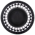 vidaXL Vatră de foc cu mozaic, negru și alb, 68 cm, ceramică vidaXL Vatră de foc cu mozaic, negru și alb, 68 cm, ceramică