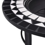 vidaXL Vatră de foc cu mozaic, negru și alb, 68 cm, ceramică vidaXL Vatră de foc cu mozaic, negru și alb, 68 cm, ceramică