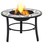 vidaXL Vatră de foc cu mozaic, verde, 68 cm, ceramică