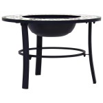 vidaXL Vatră de foc cu mozaic, verde, 68 cm, ceramică