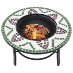 vidaXL Vatră de foc cu mozaic, verde, 68 cm, ceramică