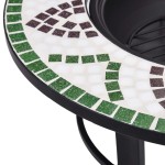 vidaXL Vatră de foc cu mozaic, verde, 68 cm, ceramică