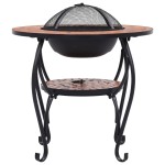 vidaXL Masă cu vatră de foc, mozaic, cărămiziu, 68 cm, ceramică vidaXL Masă cu vatră de foc, mozaic, cărămiziu, 68 cm, ceramică