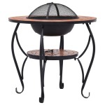 vidaXL Masă cu vatră de foc, mozaic, cărămiziu, 68 cm, ceramică vidaXL Masă cu vatră de foc, mozaic, cărămiziu, 68 cm, ceramică