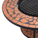 vidaXL Masă cu vatră de foc, mozaic, cărămiziu, 68 cm, ceramică vidaXL Masă cu vatră de foc, mozaic, cărămiziu, 68 cm, ceramică