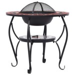 vidaXL Masă cu vatră de foc, mozaic, cărămiziu și alb, 68 cm, ceramică vidaXL Masă cu vatră de foc, mozaic, cărămiziu și alb, 68 cm, ceramică