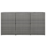 vidaXL Magazie de pubele triplă, antracit, 229x78x120 cm, poliratan