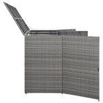 vidaXL Magazie de pubele triplă, antracit, 229x78x120 cm, poliratan