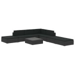 vidaXL Set mobilier de grădină cu perne, 8 piese, negru, poliratan vidaXL Set mobilier de grădină cu perne, 8 piese, negru, poliratan