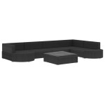 vidaXL Set mobilier de grădină cu perne, 8 piese, negru, poliratan vidaXL Set mobilier de grădină cu perne, 8 piese, negru, poliratan