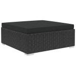 vidaXL Set mobilier de grădină cu perne, 8 piese, negru, poliratan vidaXL Set mobilier de grădină cu perne, 8 piese, negru, poliratan