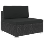 vidaXL Set mobilier de grădină cu perne, 8 piese, negru, poliratan vidaXL Set mobilier de grădină cu perne, 8 piese, negru, poliratan