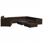 vidaXL Set mobilier de grădină cu perne, 8 piese, maro, poliratan vidaXL Set mobilier de grădină cu perne, 8 piese, maro, poliratan