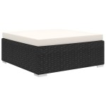 vidaXL Set mobilier de grădină cu perne, 9 piese, negru, poliratan