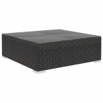vidaXL Set mobilier de grădină cu perne, 9 piese, negru, poliratan