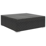 vidaXL Set mobilier de grădină cu perne, 9 piese, negru, poliratan vidaXL Set mobilier de grădină cu perne, 9 piese, negru, poliratan