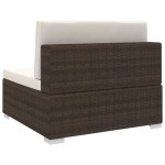 vidaXL Scaun modular de mijloc, 1 buc., maro, poliratan, cu perne vidaXL Scaun modular de mijloc, 1 buc., maro, poliratan, cu perne