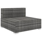 vidaXL Scaun modular de mijloc, 1 buc., gri, poliratan, cu perne vidaXL Scaun modular de mijloc, 1 buc., gri, poliratan, cu perne