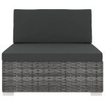 vidaXL Scaun modular de mijloc, 1 buc., gri, poliratan, cu perne vidaXL Scaun modular de mijloc, 1 buc., gri, poliratan, cu perne