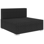 vidaXL Scaun modular de mijloc, 1 buc., negru, poliratan, cu perne vidaXL Scaun modular de mijloc, 1 buc., negru, poliratan, cu perne