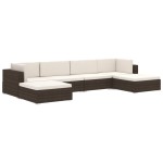 vidaXL Scaun modular de colț, 1 buc., maro, poliratan, cu perne vidaXL Scaun modular de colț, 1 buc., maro, poliratan, cu perne
