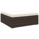 vidaXL Taburet modular, 1 buc., maro, poliratan, cu pernă vidaXL Taburet modular, 1 buc., maro, poliratan, cu pernă