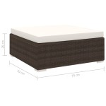 vidaXL Taburet modular, 1 buc., maro, poliratan, cu pernă vidaXL Taburet modular, 1 buc., maro, poliratan, cu pernă