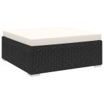 vidaXL Taburet modular, 1 buc., negru, poliratan, cu pernă vidaXL Taburet modular, 1 buc., negru, poliratan, cu pernă