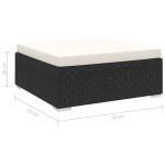 vidaXL Taburet modular, 1 buc., negru, poliratan, cu pernă vidaXL Taburet modular, 1 buc., negru, poliratan, cu pernă