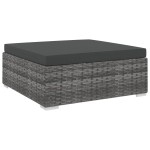vidaXL Taburet modular, 1 buc., gri, poliratan, cu pernă vidaXL Taburet modular, 1 buc., gri, poliratan, cu pernă