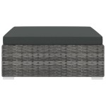 vidaXL Taburet modular, 1 buc., gri, poliratan, cu pernă vidaXL Taburet modular, 1 buc., gri, poliratan, cu pernă