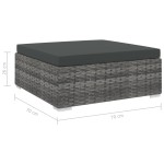 vidaXL Taburet modular, 1 buc., gri, poliratan, cu pernă vidaXL Taburet modular, 1 buc., gri, poliratan, cu pernă