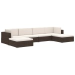 vidaXL Taburet modular, 1 buc., gri, poliratan, cu pernă vidaXL Taburet modular, 1 buc., gri, poliratan, cu pernă