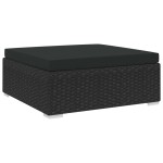 vidaXL Taburet modular, 1 buc., cu pernă, negru, poliratan vidaXL Taburet modular, 1 buc., cu pernă, negru, poliratan