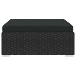 vidaXL Taburet modular, 1 buc., cu pernă, negru, poliratan vidaXL Taburet modular, 1 buc., cu pernă, negru, poliratan