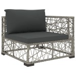 vidaXL Set mobilier de grădină cu perne, 8 piese, gri, poliratan vidaXL Set mobilier de grădină cu perne, 8 piese, gri, poliratan
