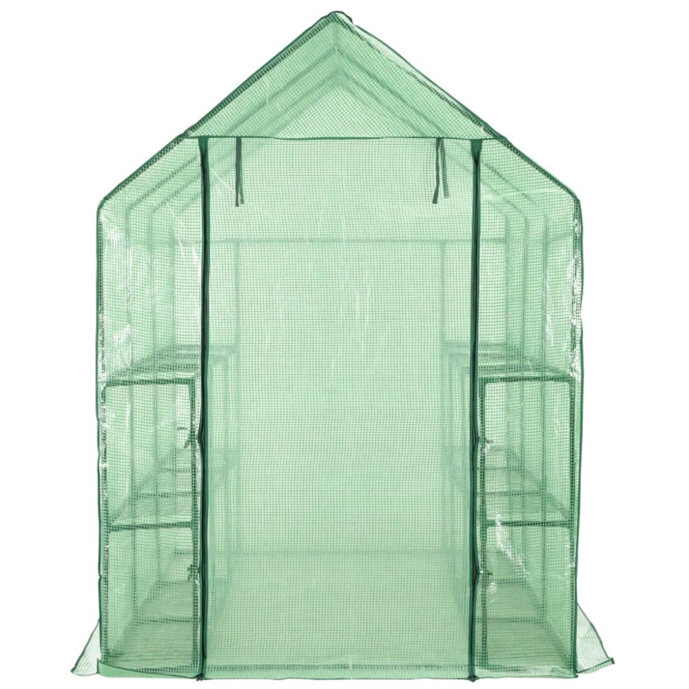 vidaXL Seră înaltă cu 12 rafturi, 143 x 214 x 196 cm, oțel