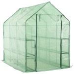 vidaXL Seră înaltă cu 12 rafturi, 143 x 214 x 196 cm, oțel vidaXL Seră înaltă cu 12 rafturi, 143 x 214 x 196 cm, oțel